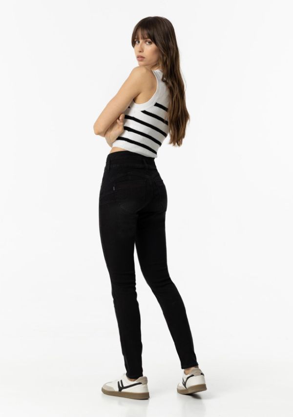 Vaquero DOUBLE_UP_130 NEGRO Pitillo - Imagen 2