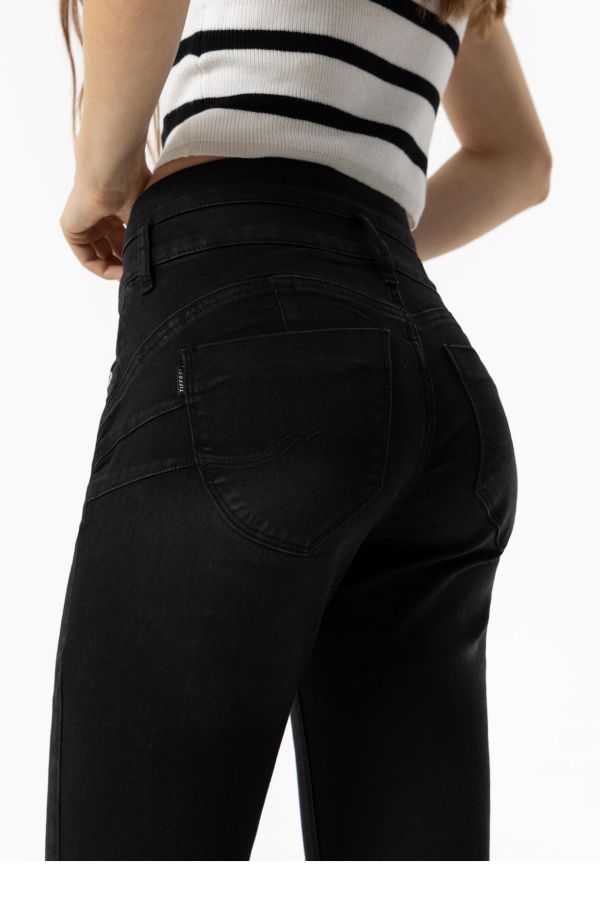 Vaquero DOUBLE_UP_130 NEGRO Pitillo - Imagen 5