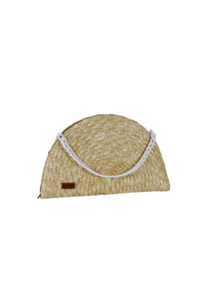 Cartera paja medialuna cadena blanco 2867402