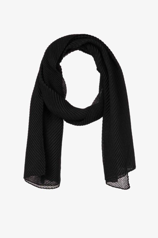 Pañuelo rectangular plisado negro - Imagen 2