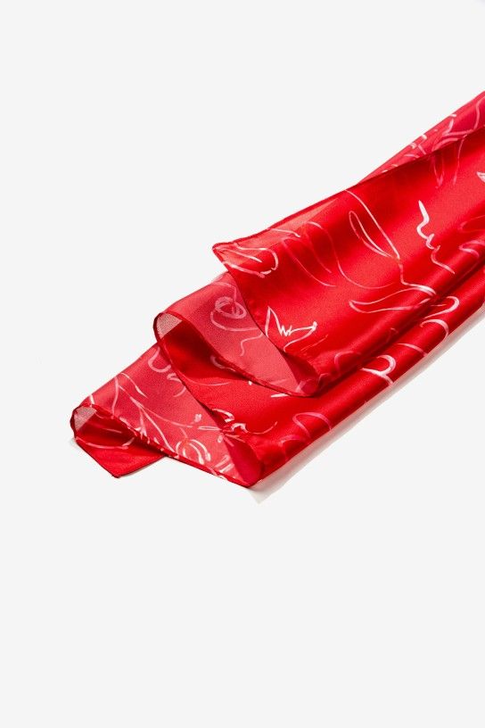 Pañuelo estampado rojo - Imagen 3