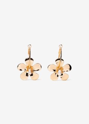 Pendientes flores aro dorados 9294