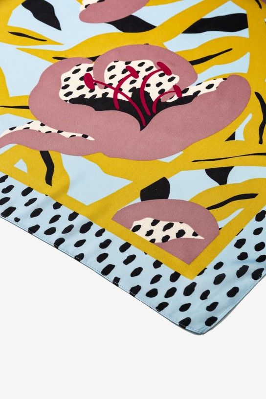 Pañuelo BAMBU rosa y lima - Imagen 3