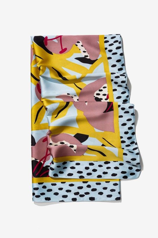 Pañuelo BAMBU rosa y lima - Imagen 2