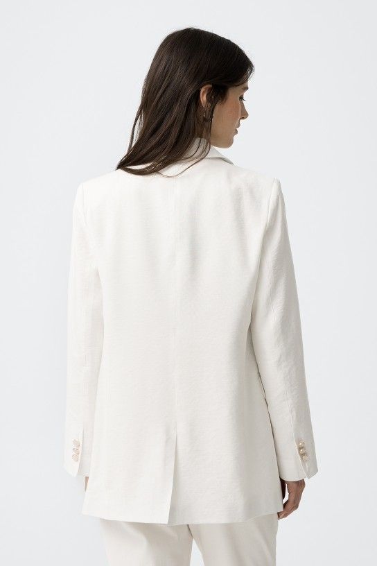 Blazer SLUB blanco - Imagen 5