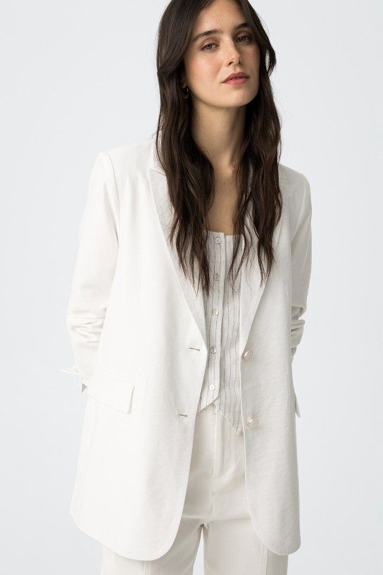 Blazer SLUB blanco