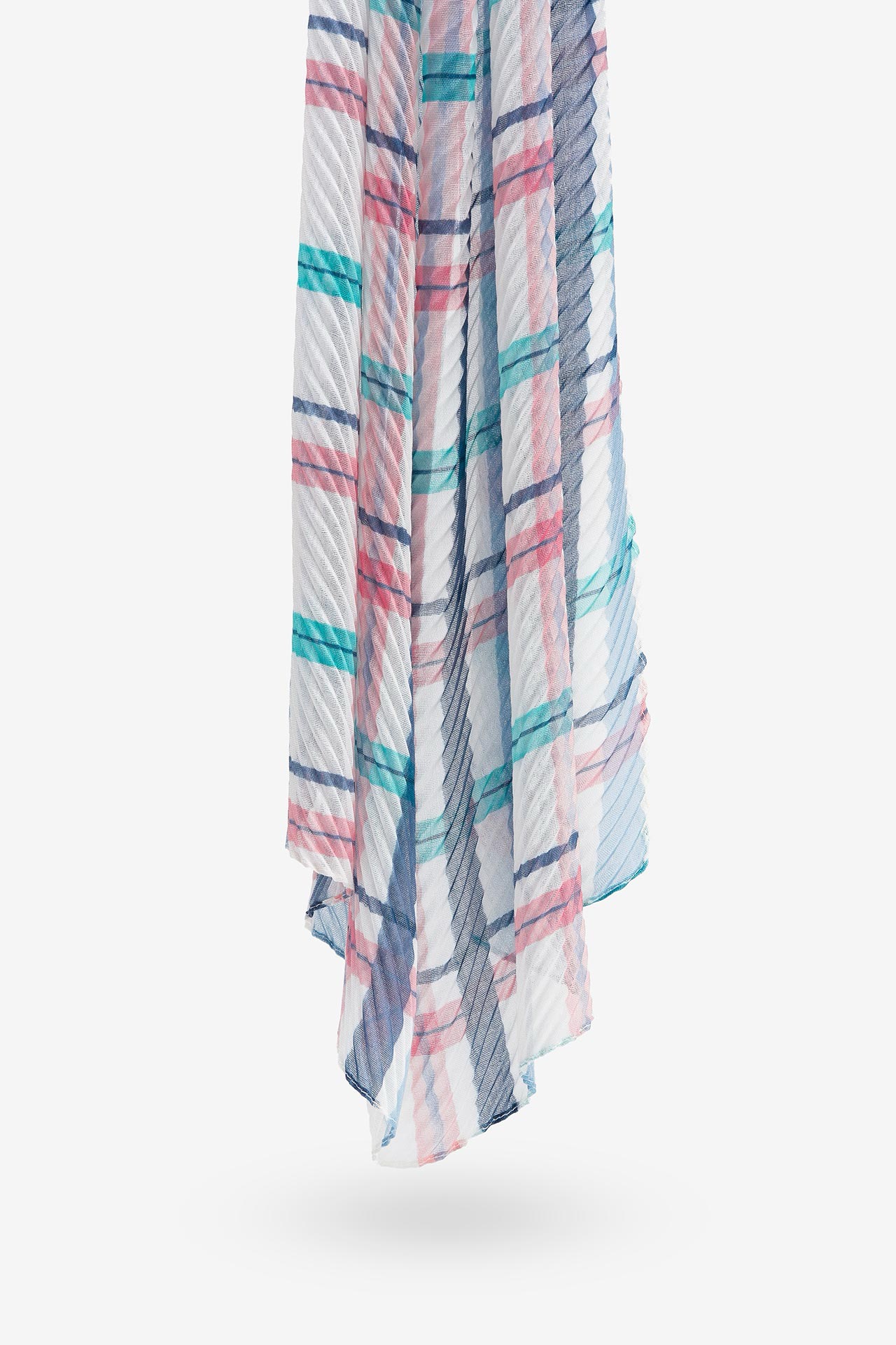 Pañuelo plisado estampado cuadros