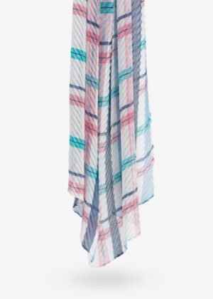 Pañuelo plisado estampado cuadros