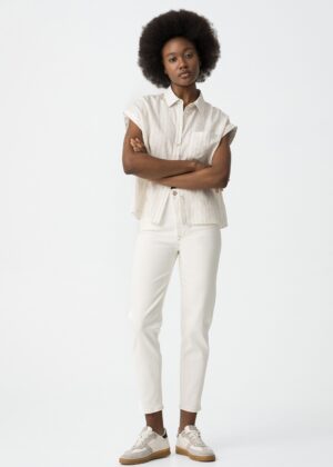 JEAN MOM_SLIM_63 Denim crema