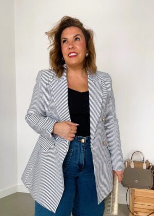 Blazer Rayas Marino