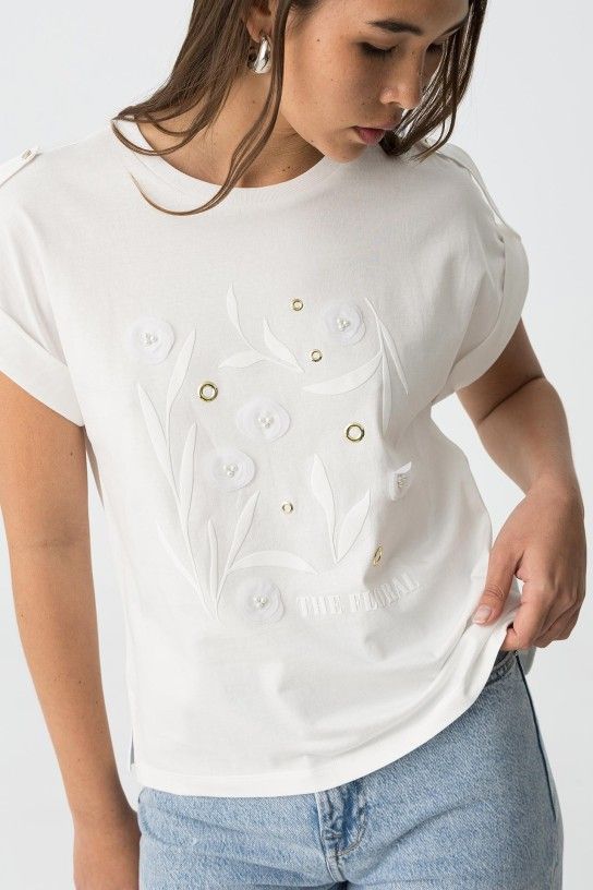 Camiseta Eyelette blanco - Imagen 4