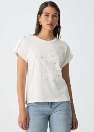 Camiseta Eyelette blanco