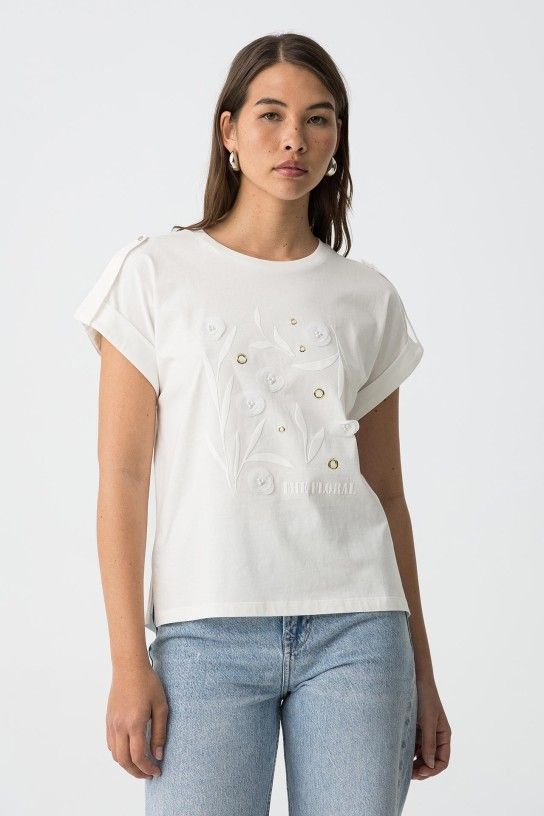 Camiseta Eyelette blanco