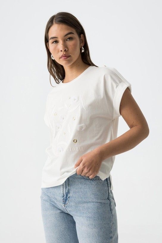 Camiseta Eyelette blanco - Imagen 2