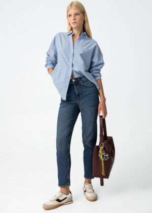 JEAN MOM_SLIM_68 Denim oscuro