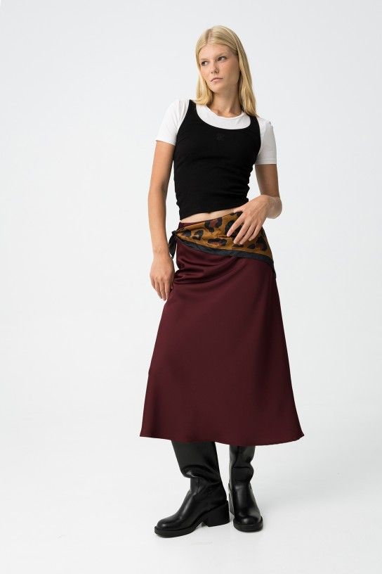 Falda Kansas Burdeos