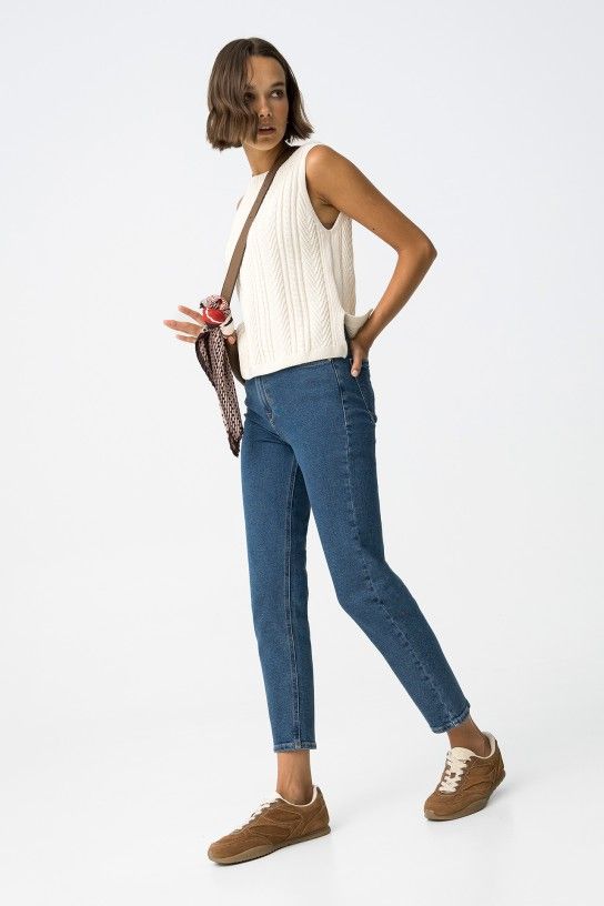 Jean MOMFIT Denim liso - Imagen 2