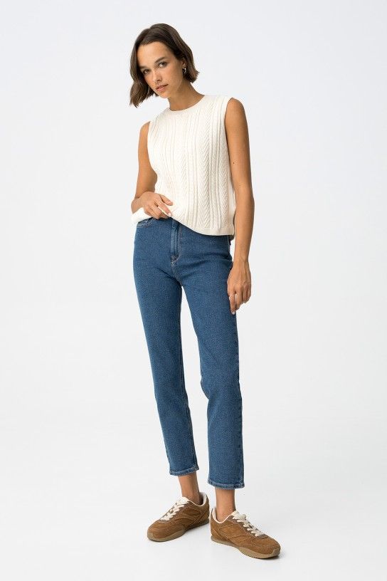 Jean MOMFIT Denim liso