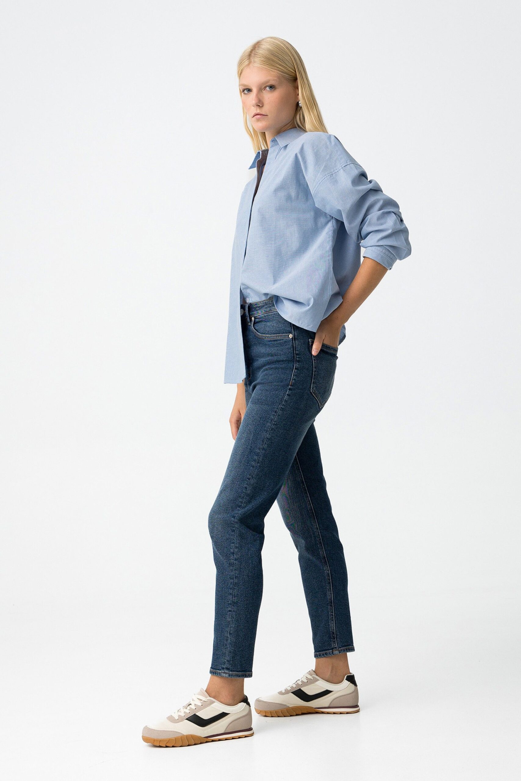 JEAN MOM_SLIM_68 Denim oscuro - Imagen 5