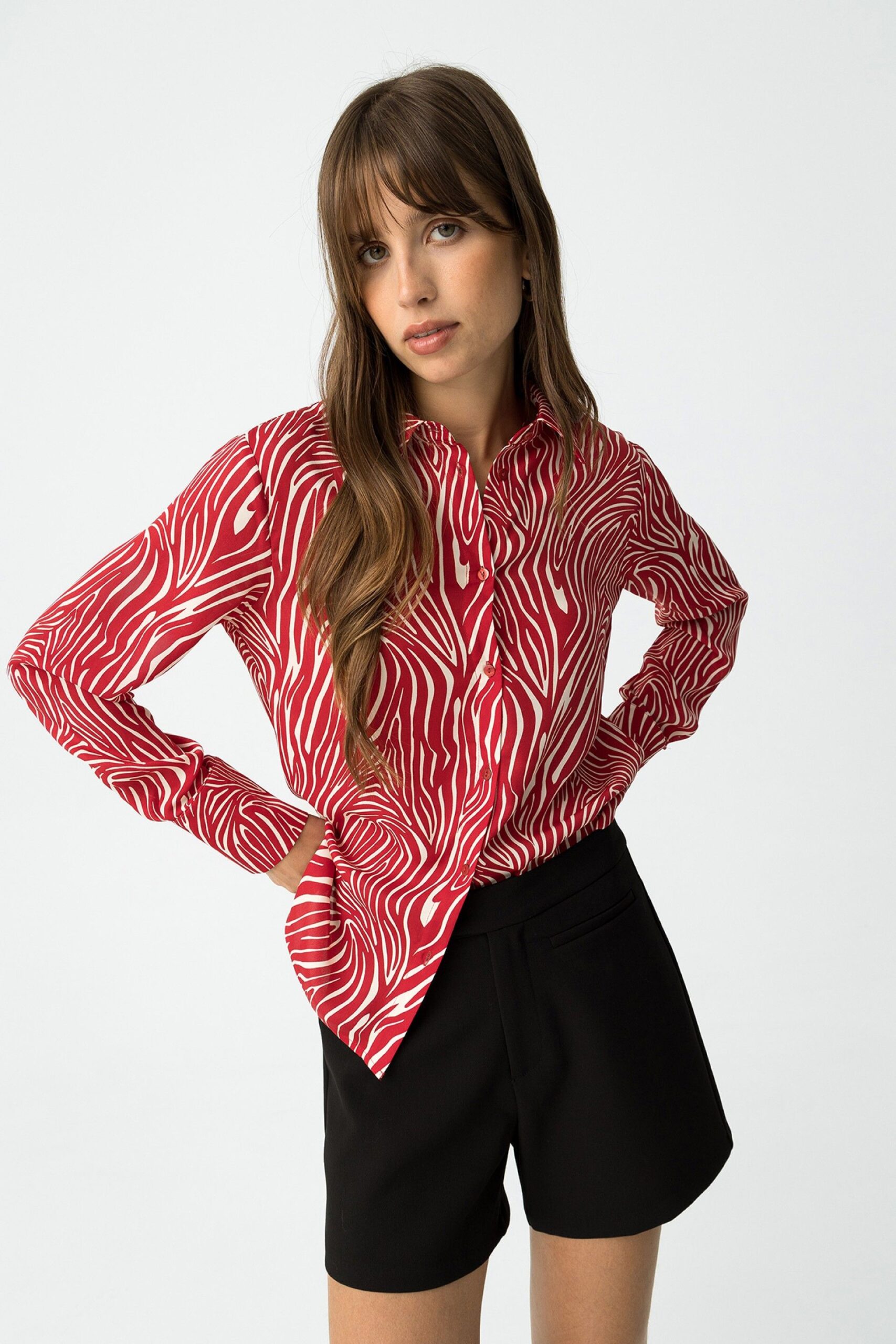 Camisa Paradise Zebra roja