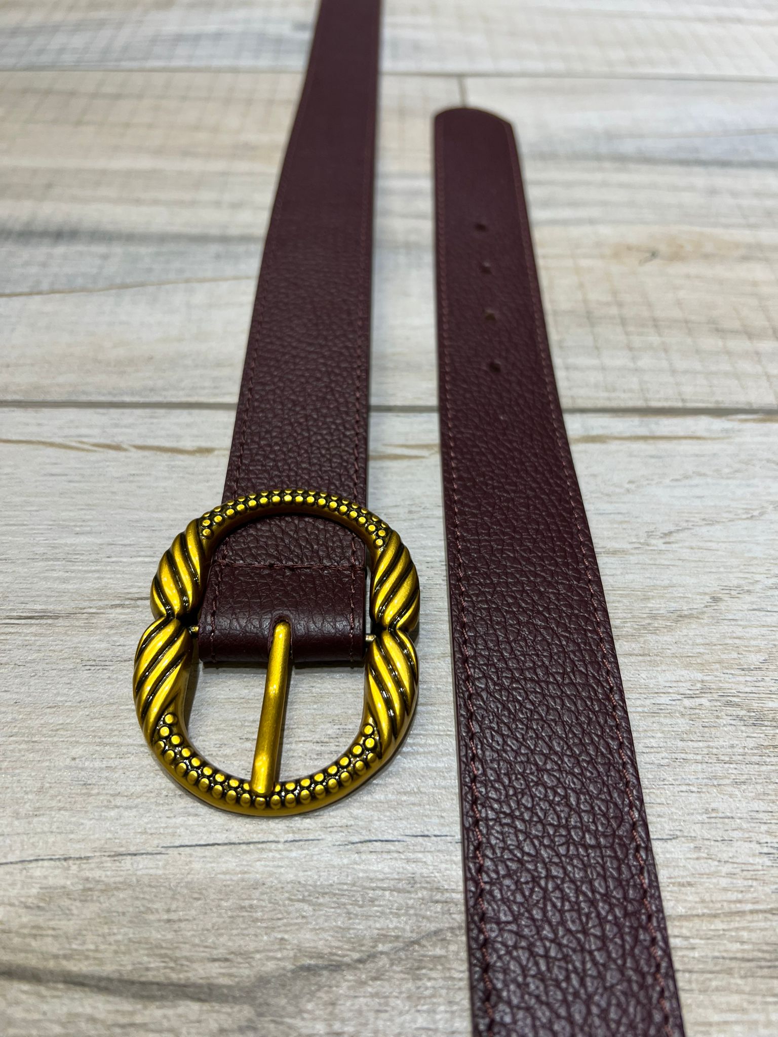 Cinturón piel Lion burdeos - Imagen 2