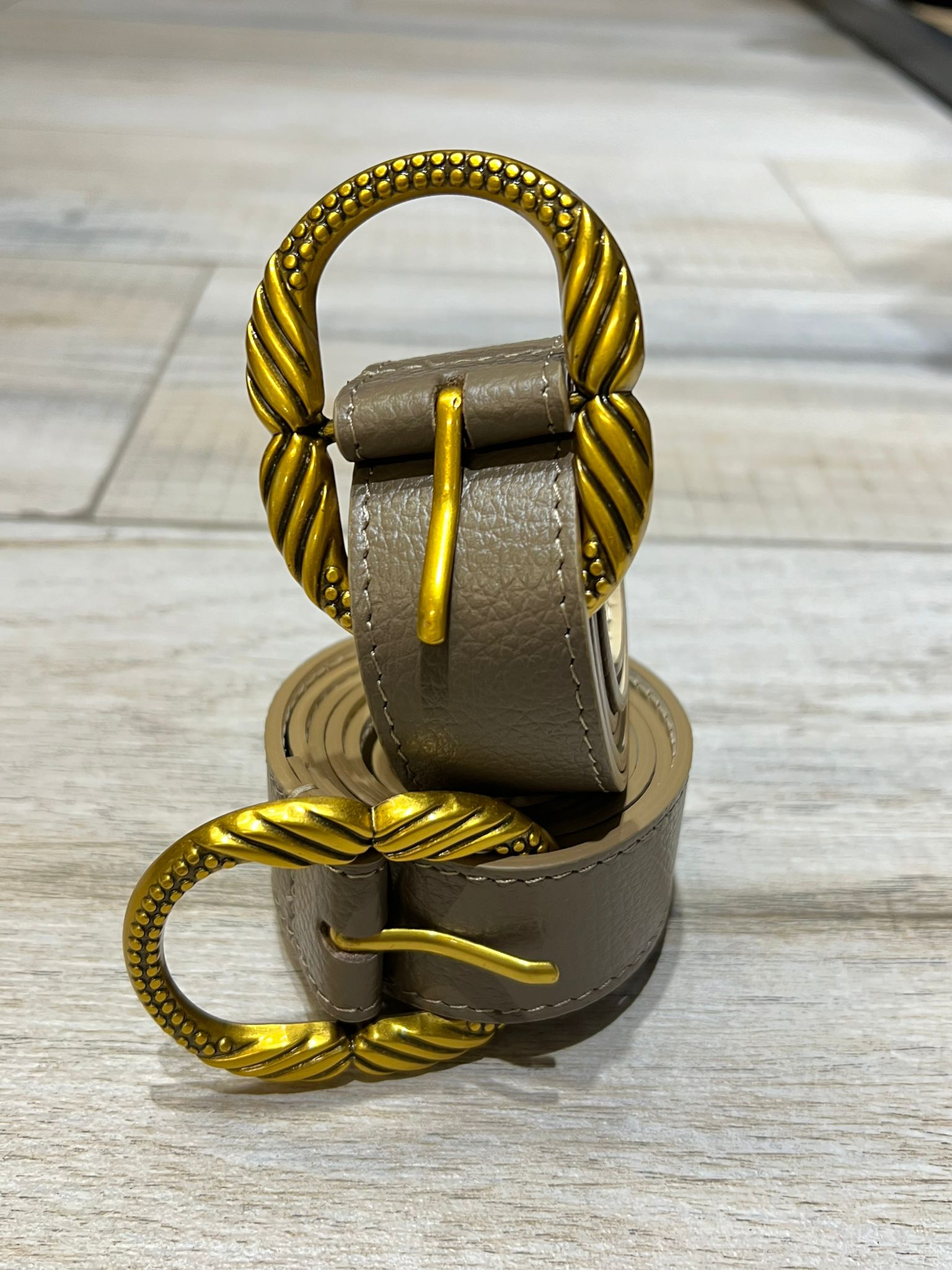 Cinturón piel Lion Taupe