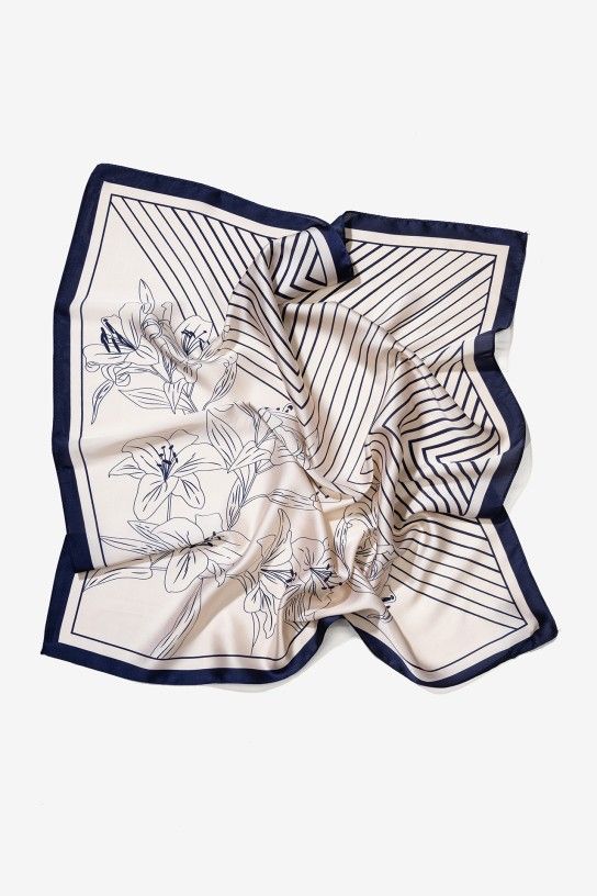 Pañuelo LIRIOS marino - Imagen 2