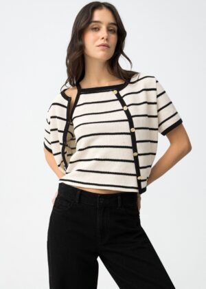 Camiseta HARLOW beige y negro