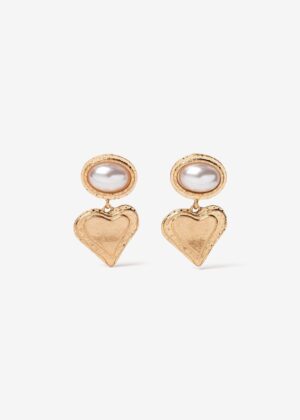 Pendientes EAR_10237 dorados corazon