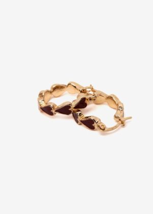 Pendiente corazones oro