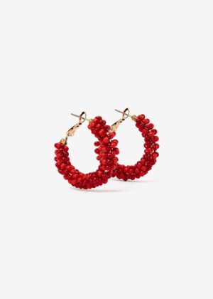 Pendiente 6327 cuentas rojo