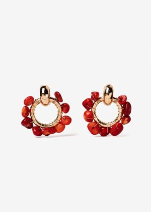 Pendiente 10332 piedras rojo