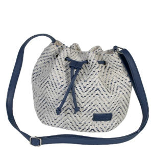 BOLSO BOMBONERA ZIG-ZAG AZUL