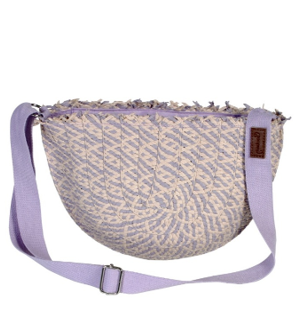 BOLSO SEMICIRCULO JASPEADO LILA