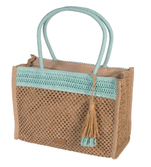 BOLSO ASAS CROCHET BICOLOR AGUAMARINA