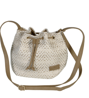 BOLSO BOMBONERA ZIG-ZAG BEIGE