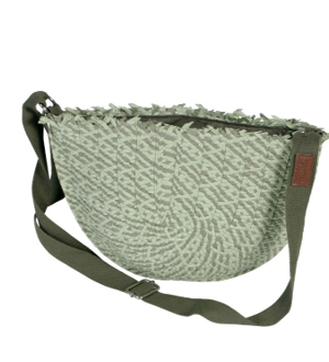 BOLSO SEMICIRCULO JASPEADO KAKI