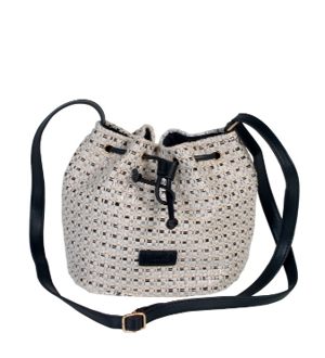 BOLSO BOMBONERA JASPEADO PLATA Y ORO