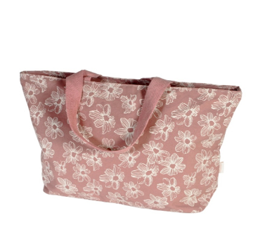 PACK CAPAZO Y NECESER FLORES ROSA