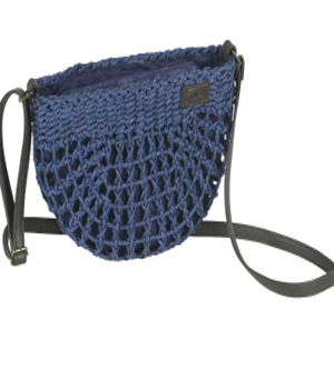 BOLSO BANDOLERA SEMIOVAL NUDOS MARINO