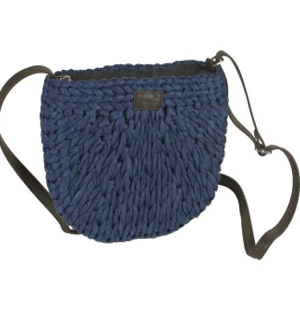 BOLSO BANDOLERA SEMIOVAL TRENZADO MARINO
