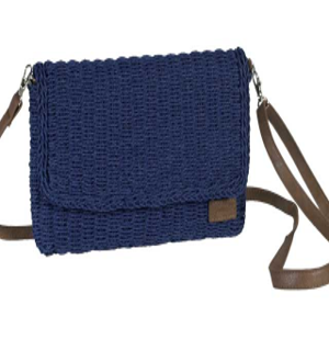 BOLSO CARTERA SOLAPA CORDONCILLO MARINO