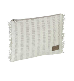 BOLSO SOBRE RAYAS FLECOS NATURAL