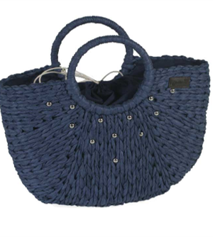 BOLSO MANO SEMIOVAL TACHUELAS MARINO