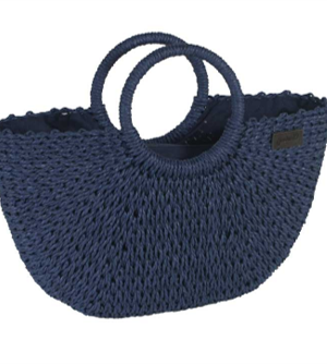 BOLSO MANO SEMIOVAL NUDOS MARINO