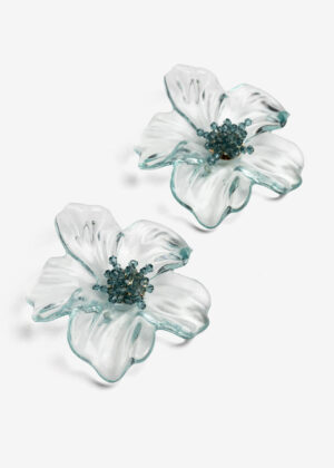 Pendientes 10446 Maxi flor turquesa