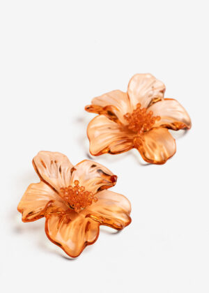 Pendientes 10446 Maxi flor naranja