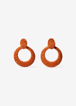 Pendientes 10387 Rafia Naranja