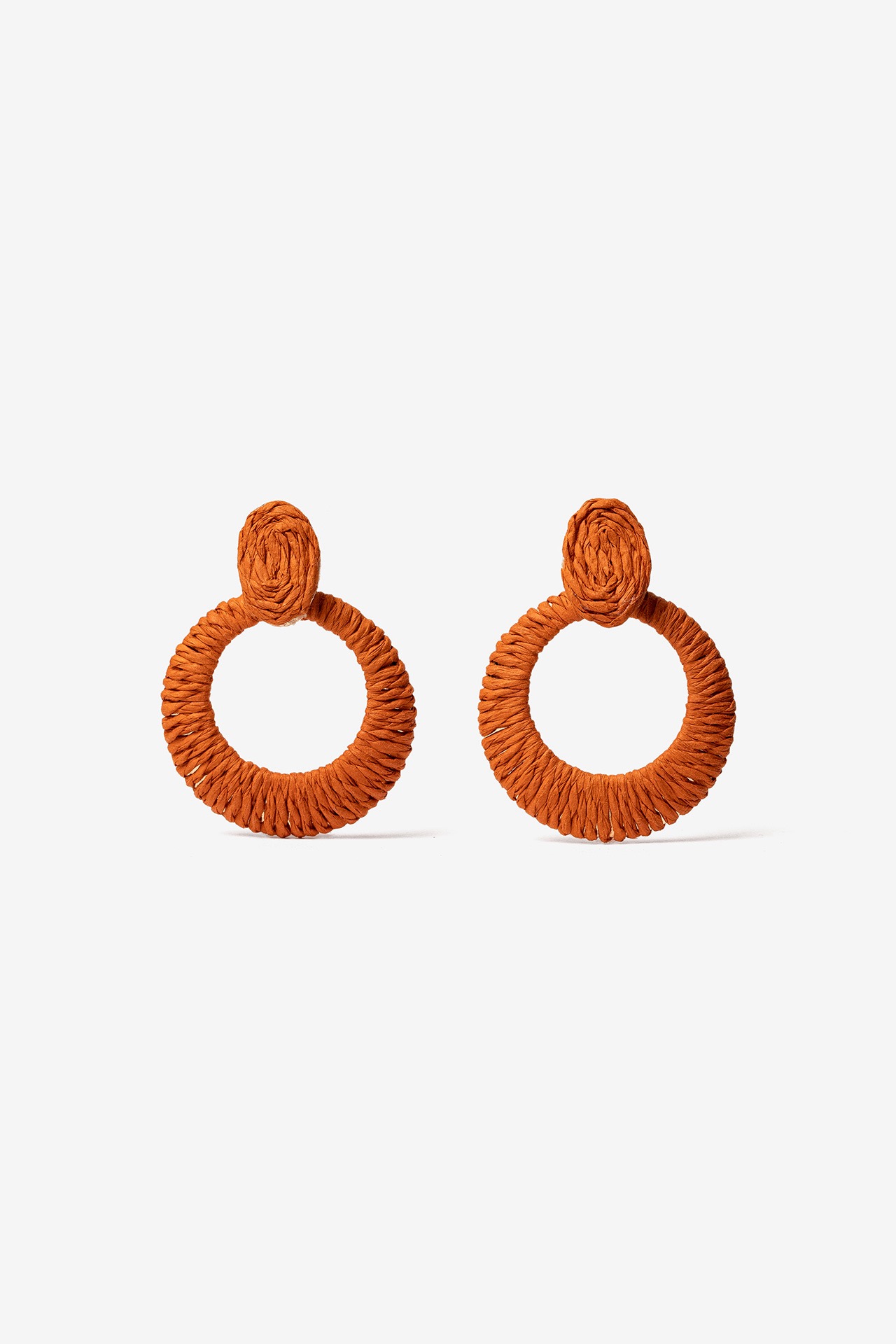 Pendientes 10387 Rafia Naranja