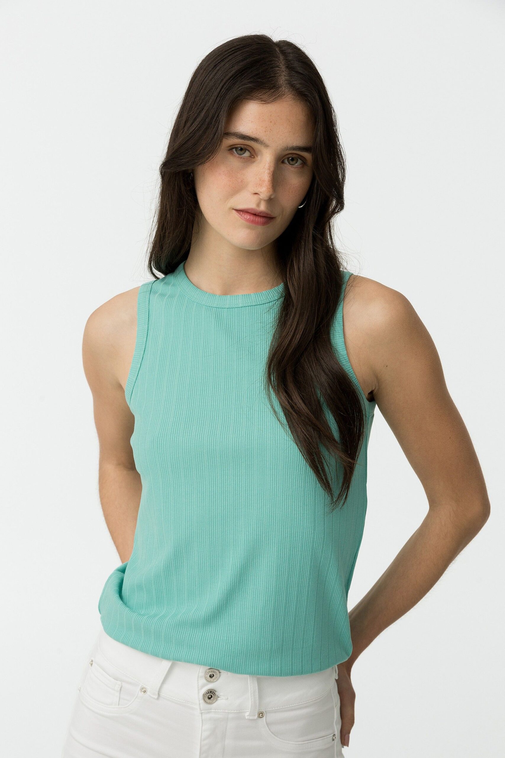 Pack Tops EMMA Turquesa y blanco - Imagen 2